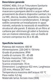 Trituratore sanitario per bagno wc, due disponibil