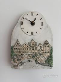 Orologio da parete artigianale in ceramica vintage