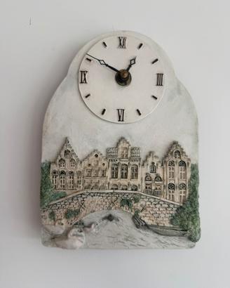 Orologio da parete artigianale in ceramica vintage