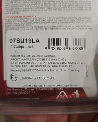 Pastiglie Brembo serie oro 