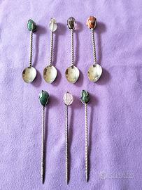 Set cucchiaini da caffè più spiedini per cocktail 