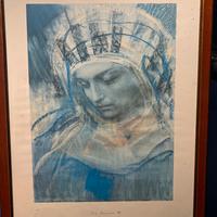 Litografia pietro annigoni madonna
