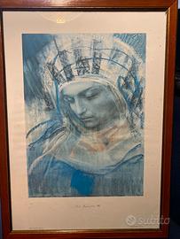 Litografia pietro annigoni madonna