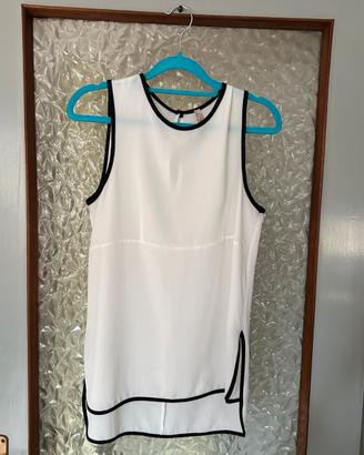 Cannotta bianca con profili neri