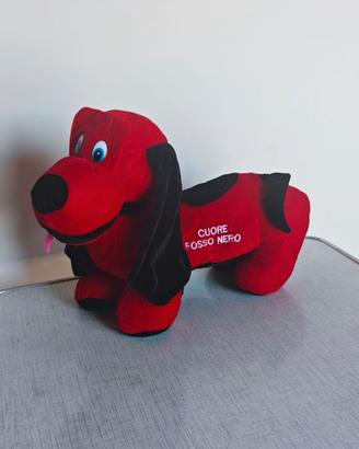 Peluche Cane Cuore Rosso Nero Milan AC calcio