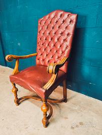 poltrona Chester Chesterfield vera pelle inglese 