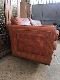 Coppia Divani Vintage ULIVI SALOTTI in Vera Pelle 