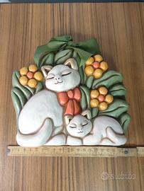 Thun con Gatti e Fiori Deliziosa Formella Vintage