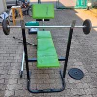 Panca lineaflex con pesi fino a 30kg e bilanciere