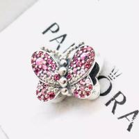 PANDORA Charm Farfalla Rosa Scintillante