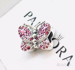 PANDORA Charm Farfalla Rosa Scintillante