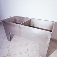 Vasca in acciaio a doppio scomparto