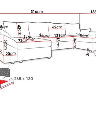 Divano letto con doppia penisola