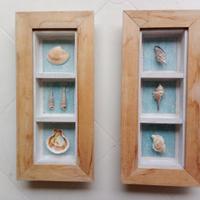 Teche da muro contenenti conchiglie (2 pezzi)