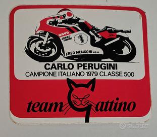 Adesivo autografato Carlo Perugini motociclismo