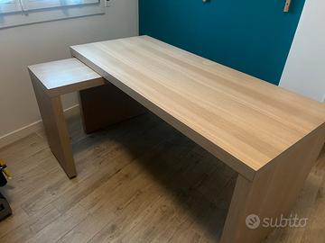 Scrivania Ikea MALM Rovere con piano estraibile