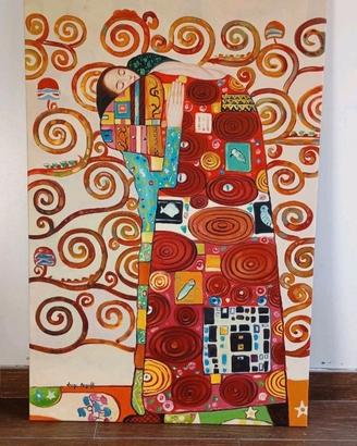 Quadro moderno dipinto a mano olio su tela Klimt