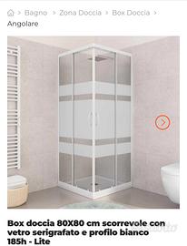 box doccia 80x80 nuovo