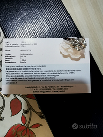 Anello in argento 925 con acqua marina