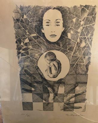 Quadro Litografia artista Parziale anni 70-  80