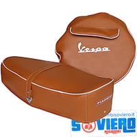 Kit Sella e copriruota Marrone scritta Vespa