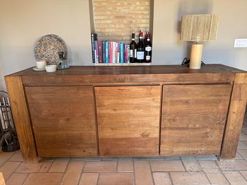 Set : Credenza, tavolo, cassettiera e 3 specchi