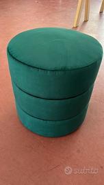 Pouf velluto verde (da esposizione, come nuovo)