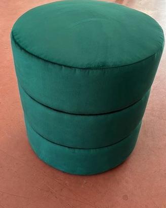 Pouf velluto verde (da esposizione, come nuovo)