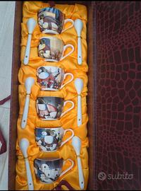 Set da collezione 6 tazzine da caffè dipinte a man