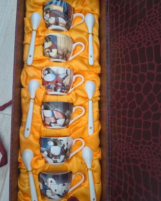 Set da collezione 6 tazzine da caffè dipinte a man