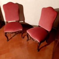 Sedie foderate in velluto rosa antico
