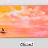 quadro tramonto coloratissimo fluo