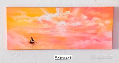 quadro tramonto coloratissimo fluo