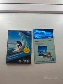 Set Carta Fotografica Glossy Lucida per Inkjet