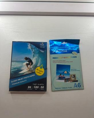 Set Carta Fotografica Glossy Lucida per Inkjet