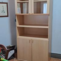 Mobile Libreria Vetrina Alto Legno Chiaro