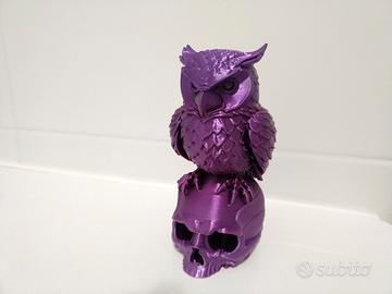 GUFO E TESCHIO STAMPA 3D  PERSONALIZZABILE 