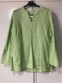 Blusa verde lime in ramia 100% naturale