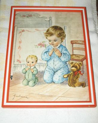 Quadro Bambini in Preghiera anni '70