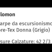 Scarpa donna trekking  Salomon Nuova