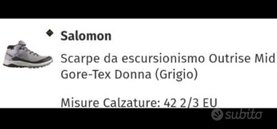 Scarpa donna trekking  Salomon Nuova