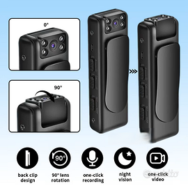 Mini Telecamera Corpo 1080P HD DVR IR Visione Nott