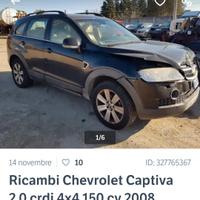 ricambi Chevrolet Captiva 2.0 crdi anno 2008