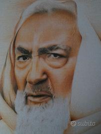 Ritratto Padre Pio eseguito a mano