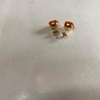 orecchini acciaio dorato vetro arancioni Lobo