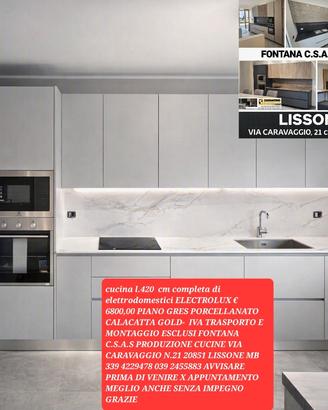 cucina l.420 cm  completa di elettrodomestici MK 