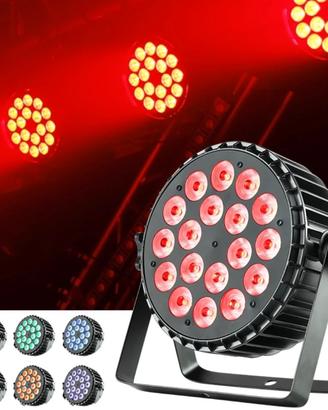 Par Led 18x18w RGBWAUV 6in1 Faro DMX Alluminio VDE