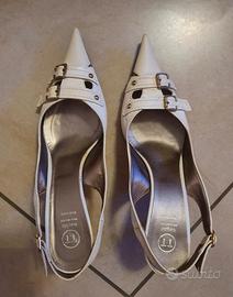 Décolleté bianche con cinturino