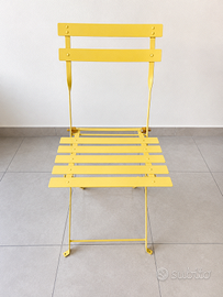 Sedia pieghevole in metallo gialla stile bistrot