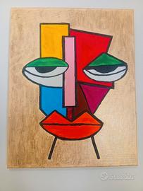 Quadro Dipinto a mano acrilico e brillantini 